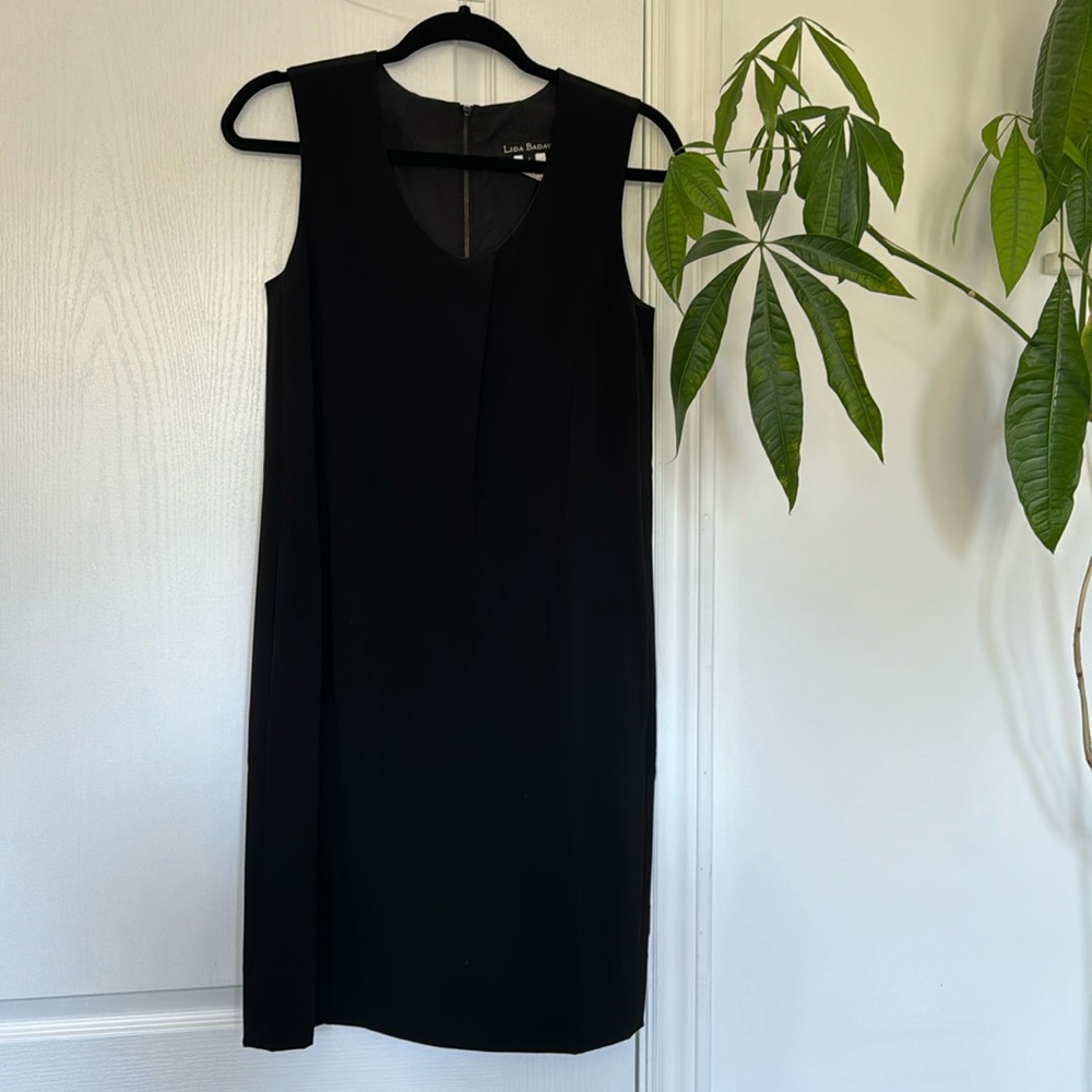 Lida Baday silk lined black shift dress